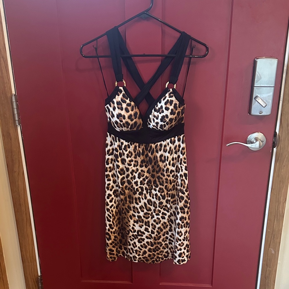 Guess Leopard Print Midi Dress